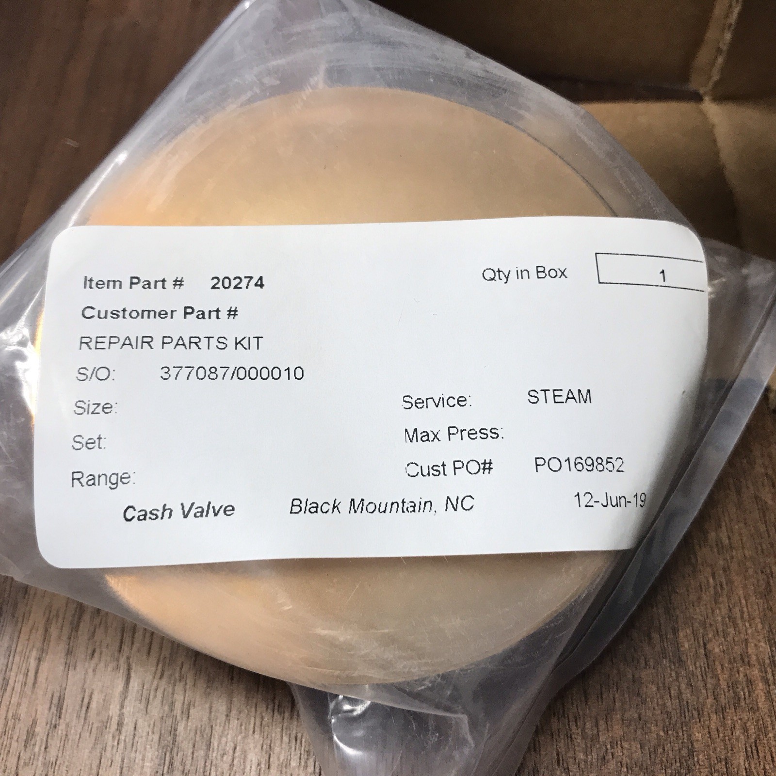 CASH VALVE 20274 Repair Parts Kit