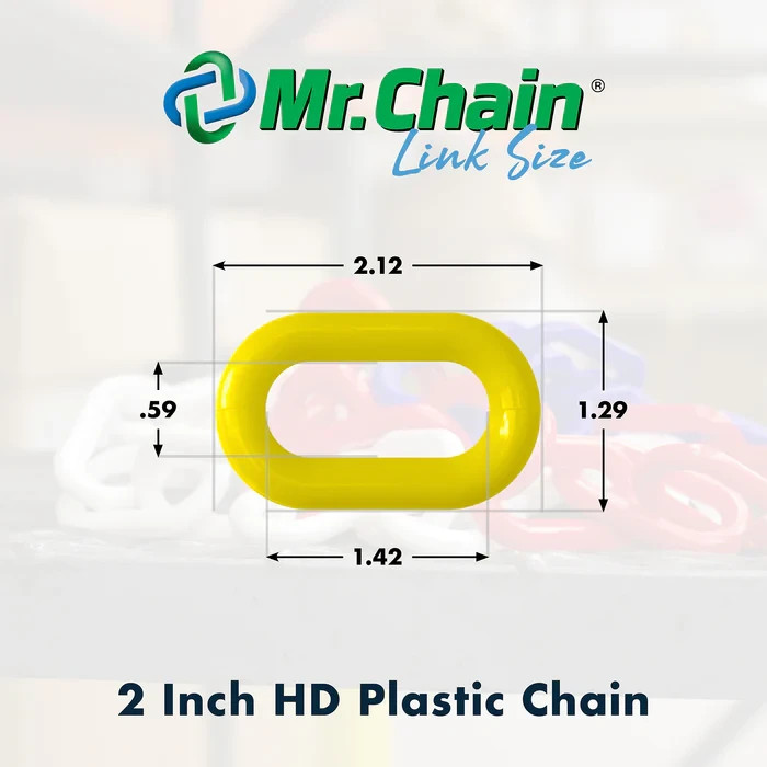 Heavy-Duty Plastic Barrier Chain, Slate Gray, 2-Inch Link 500ft Mr. Chain
