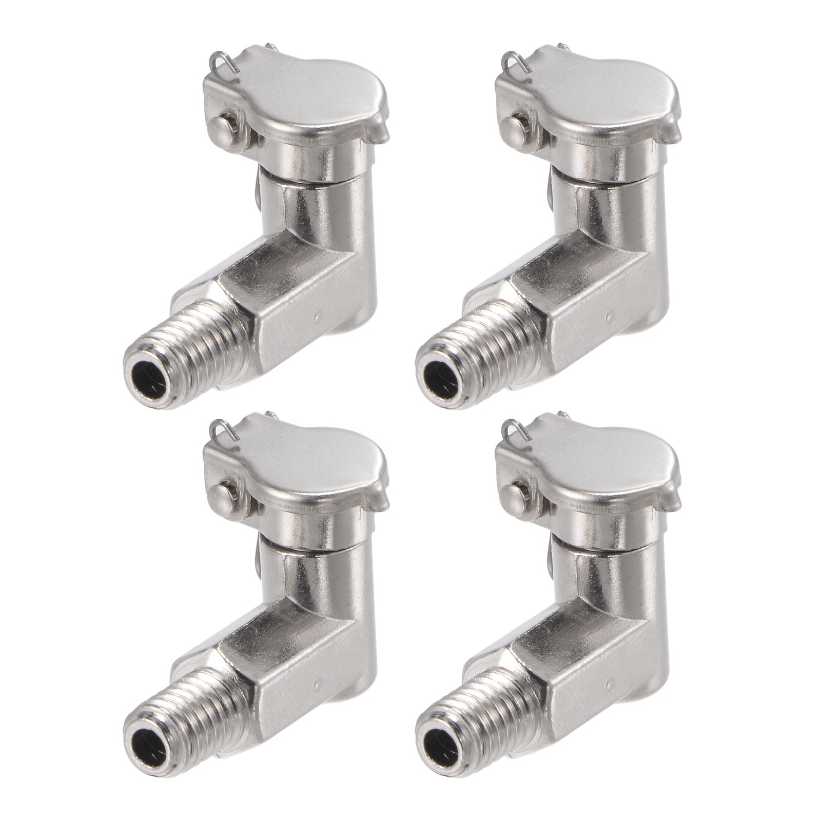 Grease Oil Cup Spring Cap M6x1 L Shaped Male Thread Carbon Steel Lubricator 4Pcs