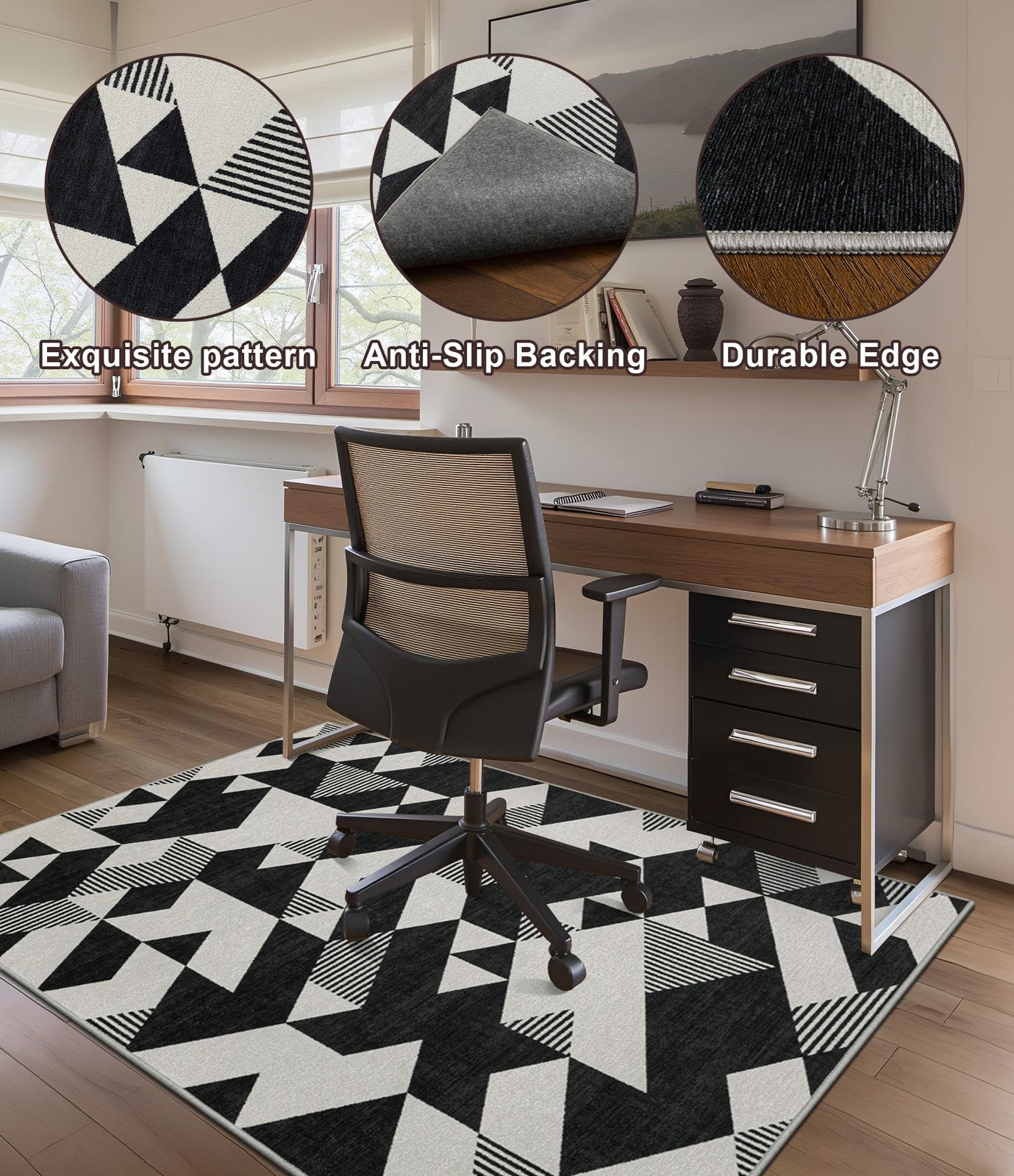 chakme Office Chair Mat for Hardwood Floor, 72″x48″ Easy Glide Computer Desk Mat