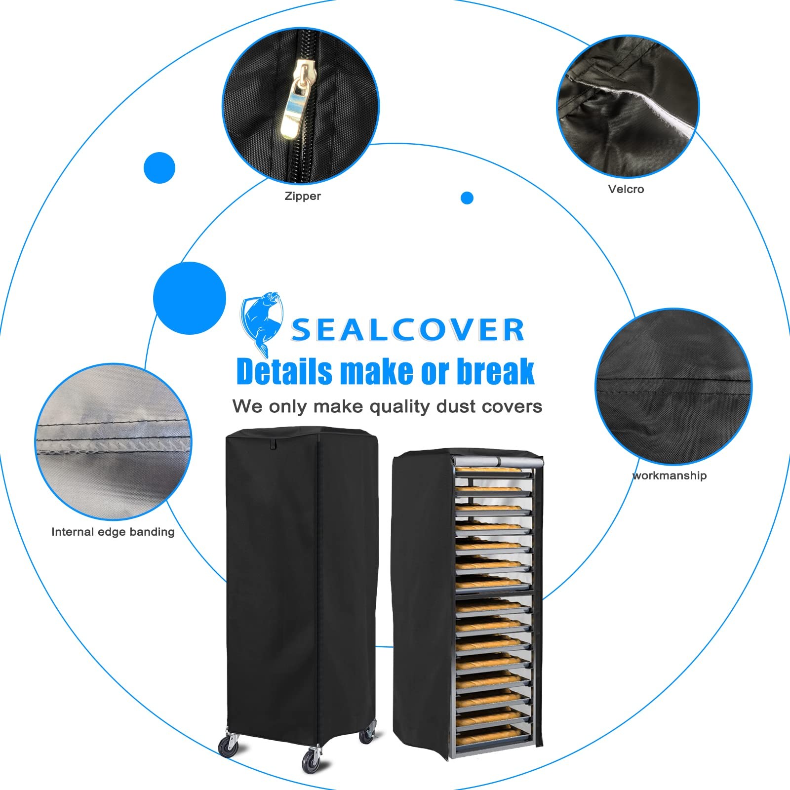 Sealcover Pan Rack Cover, High Density Waterproof and Dustproof Bread Rack Co…