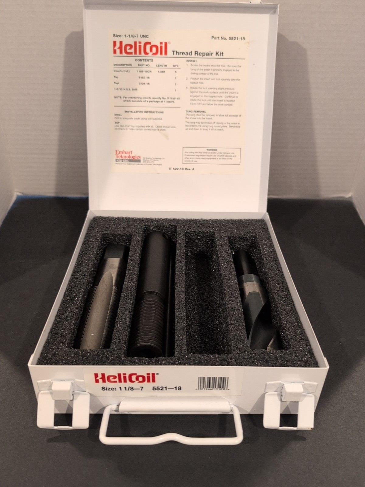 HeilCoil Size 1- 1/8-7 “Missing Inserts”