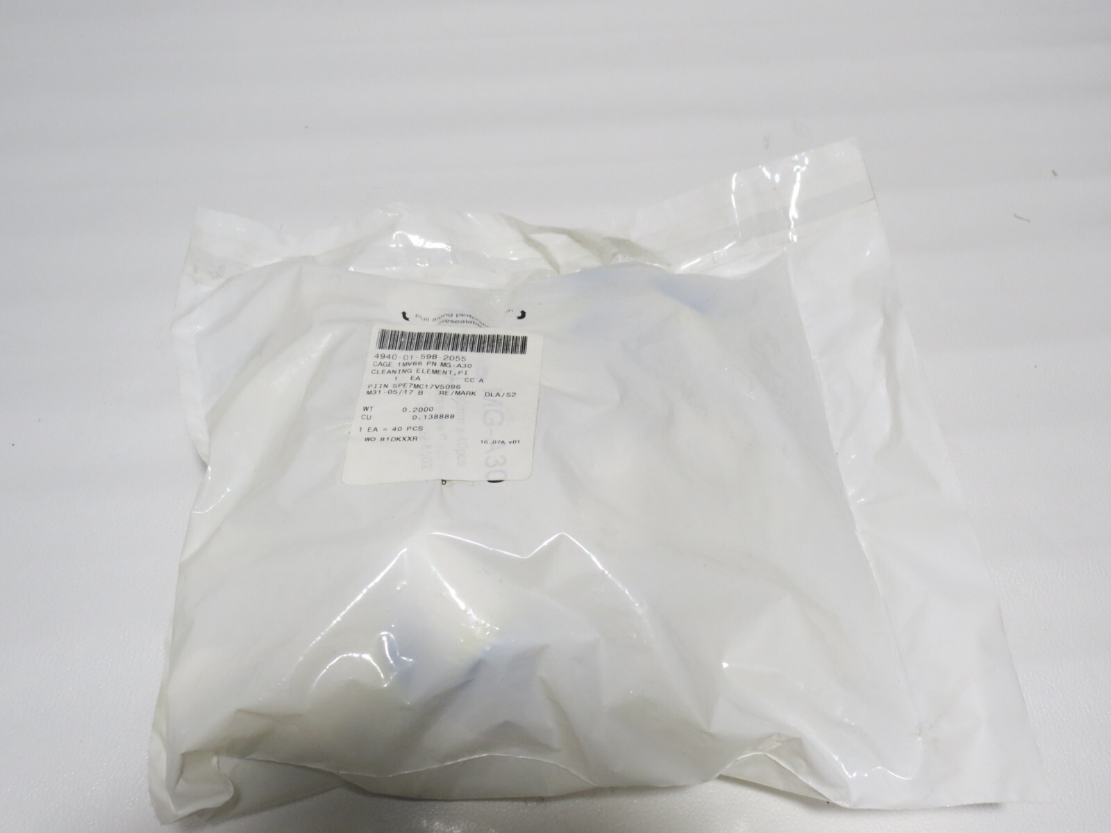 FLUID PRESSURE PIPELINE CLEANING ELEMENT MG-A30 4940-01-598-2055 LOT OF 40 PCS