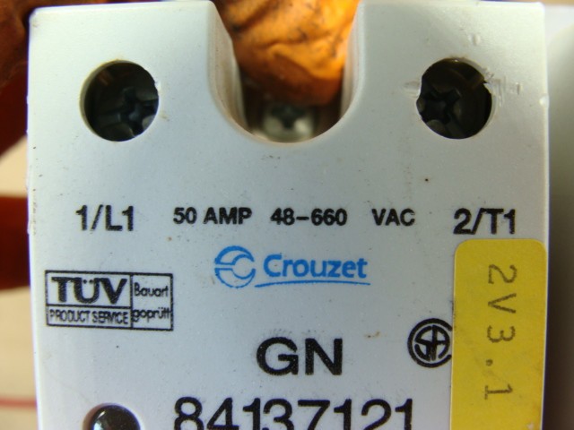 LOT OF 2 CROUZET GN 84137121 SOLID STATE RELAYS 50A 48-660VAC 90-280VAC