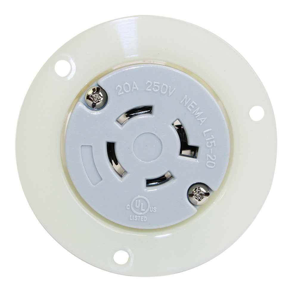 NEMA L16-20R 3 Pole 4Wire 20A 480V Heavy Duty Twist Lock Receptacle Flange