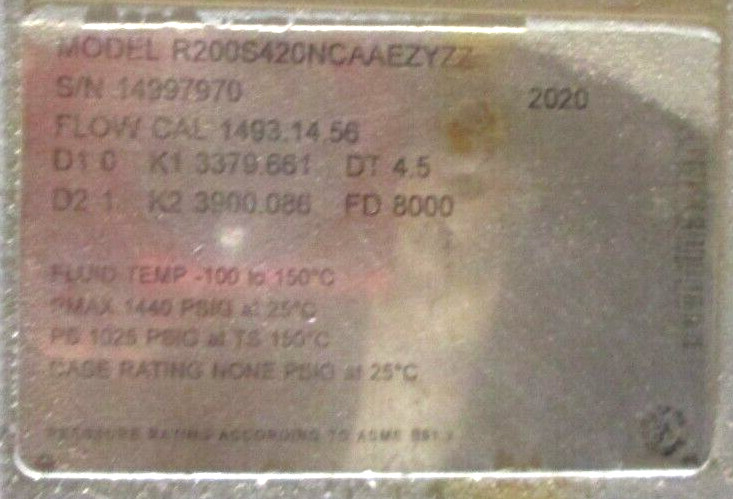 MICRO MOTION, R200S420NCAAEZYZZ, 1700I12ABAEZZZ, 2″ X 1-1/2″ 600#, USED