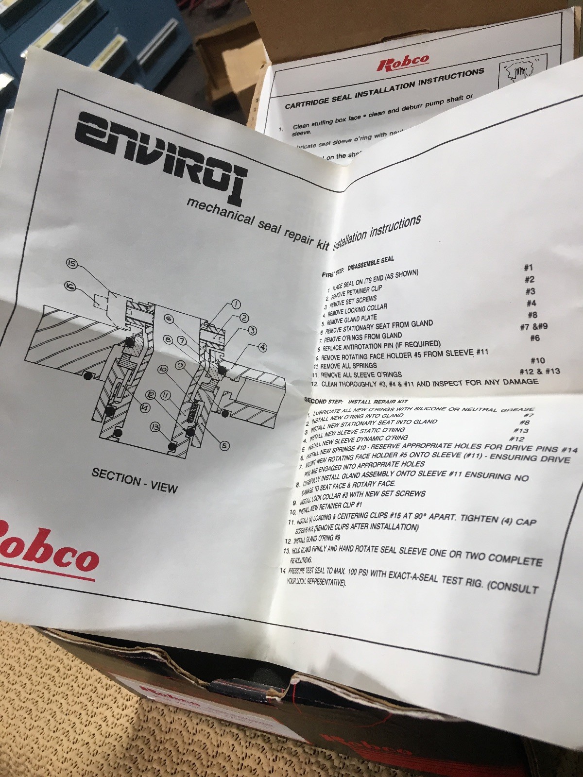 ROBCO EV01016 P2SHC2 1” MECHANICAL SEAL **NEW**