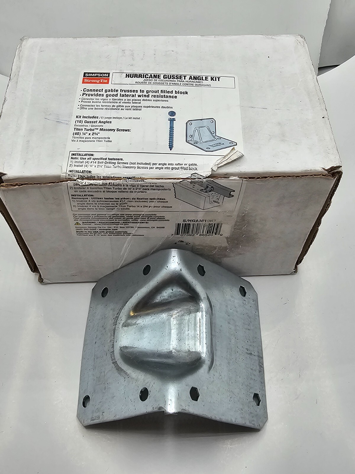 (QTY 10) Simpson Strong-Tie Hurricane Gusset Angle Assembly S/HGAM10KT