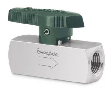 Swagelok SS-2P4T4 SS Quarter-Turn Instrument Plug Valve, 1/8 in. FNPT, 1.2 Cv