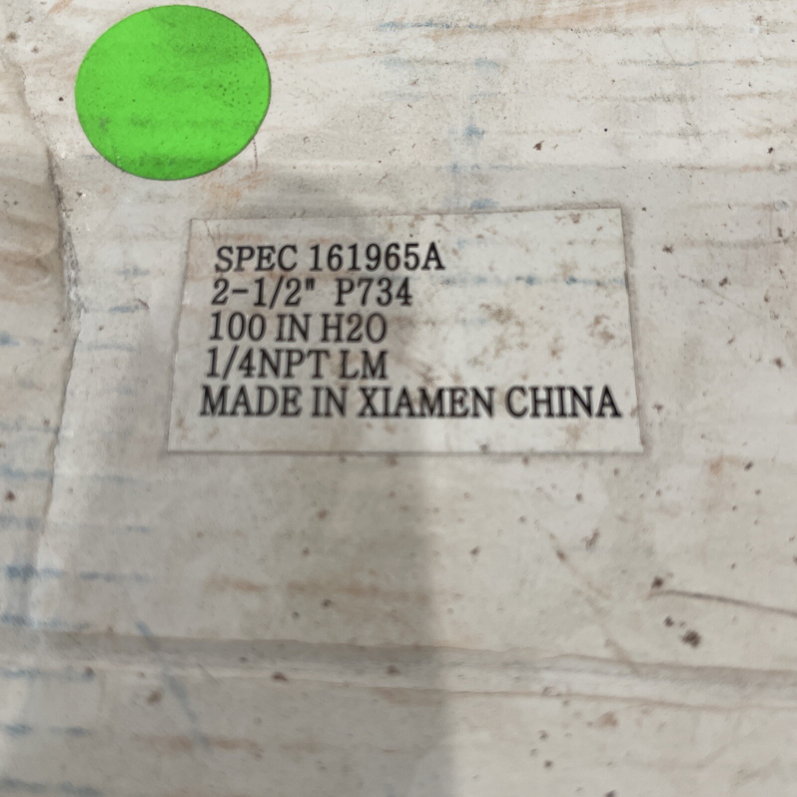 US Guages 161965A 2-1/2″ P734 100 In H2O 1/4 NPT LM ***FREE SHIPPING***