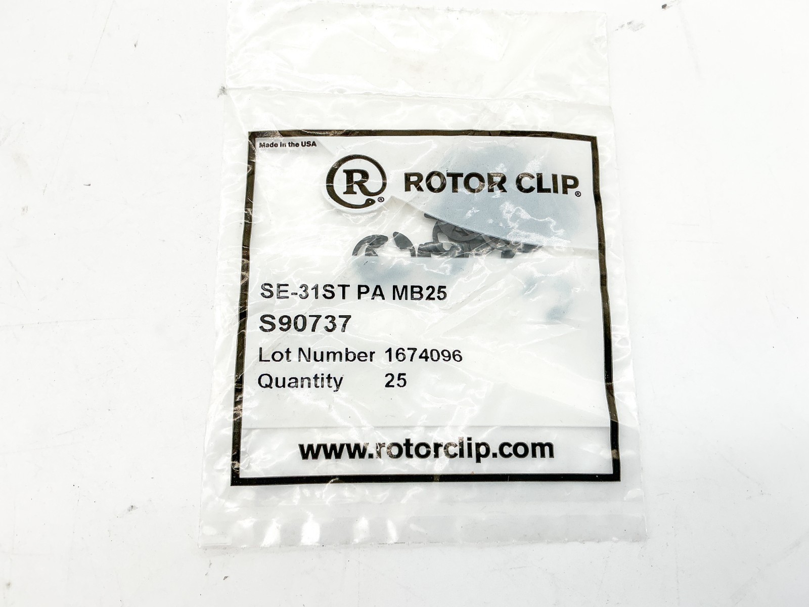 New Lot of 2500 Rotor Clip SE-31ST PA Steel Clip S90737