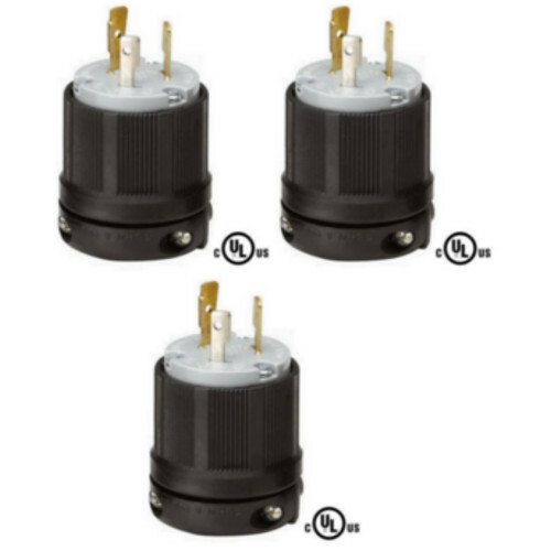 NEMA L5-20 Grounding Locking Plug, 20A 125V AC, 2 Pole 3 Wire, cUL Listed
