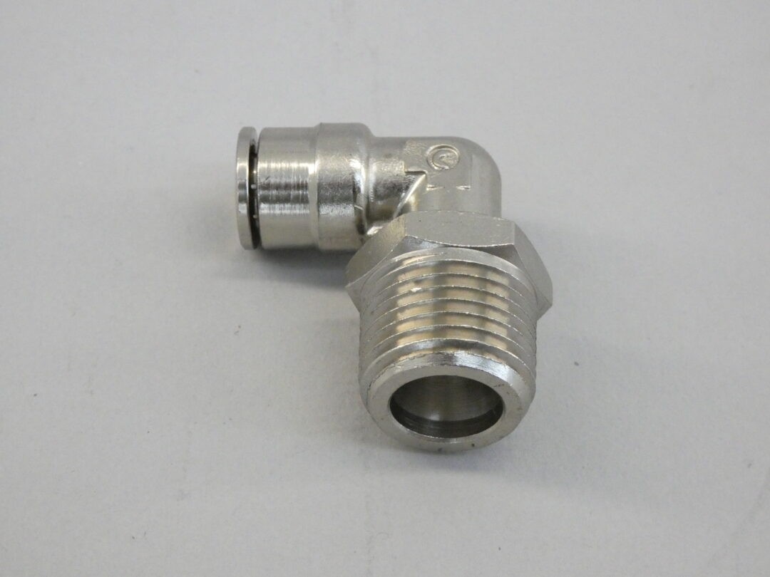 Tube Fitting Push-to-Connect 90 Degree Elbow 3/8″ Tube to 1/2″ Male NPT Nickl…