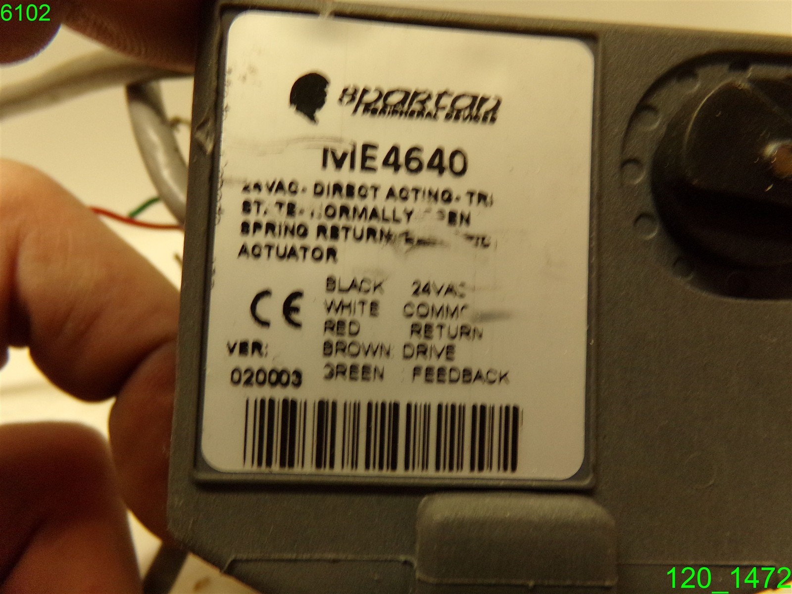 SPARTAN ZONE VALVE ELECTRIC ACTUATOR 24V , ME4640 – USED