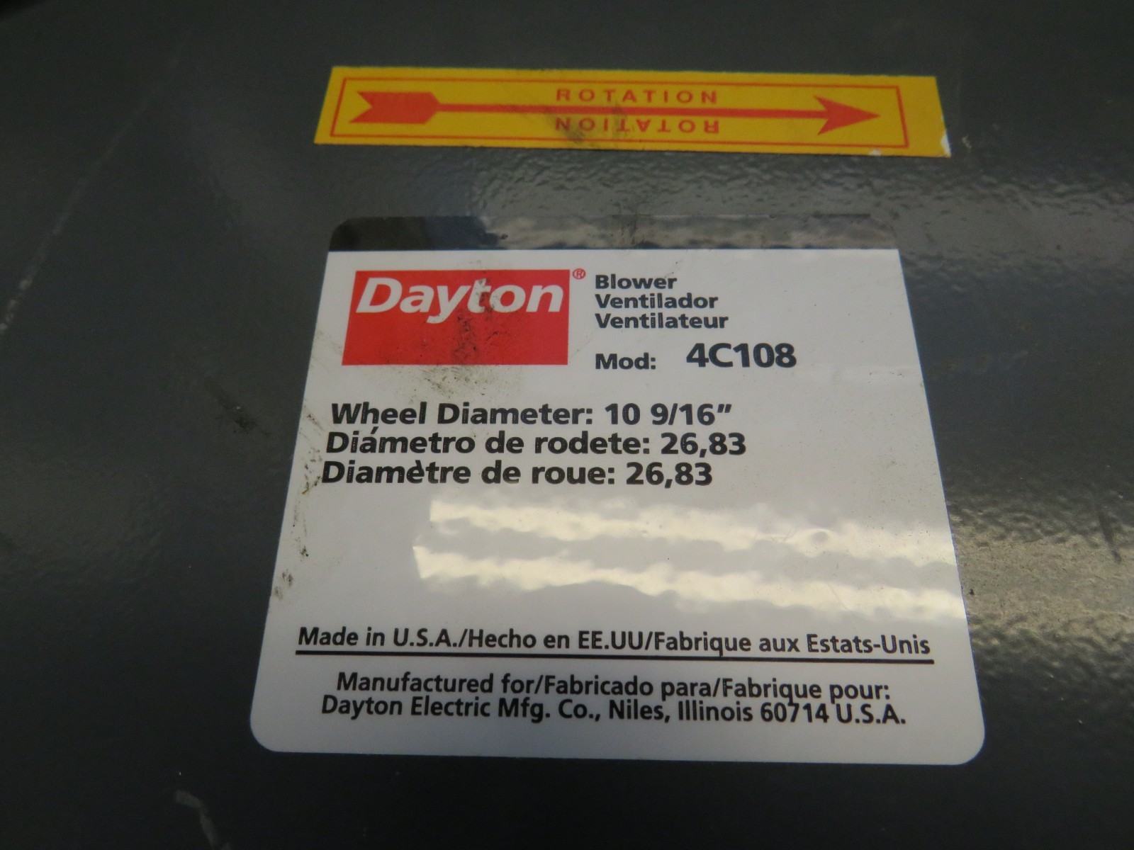 Dayton 4C108 Blower – No bracket