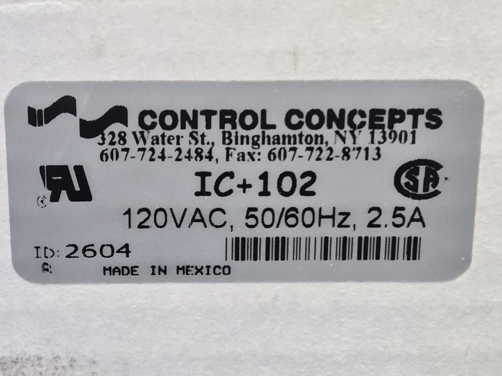 NOS Control Concepts 2.5A 120V Islatrol Plus Power Line Filter IC+102 Liebert