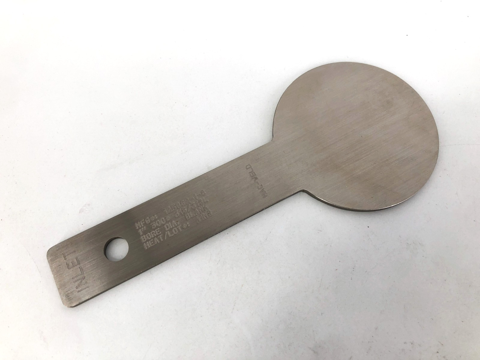 New Mac-Weld 125962-1-6 Orifice Plate Paddle 1″ 300# 316/316L Blank Bore No Box