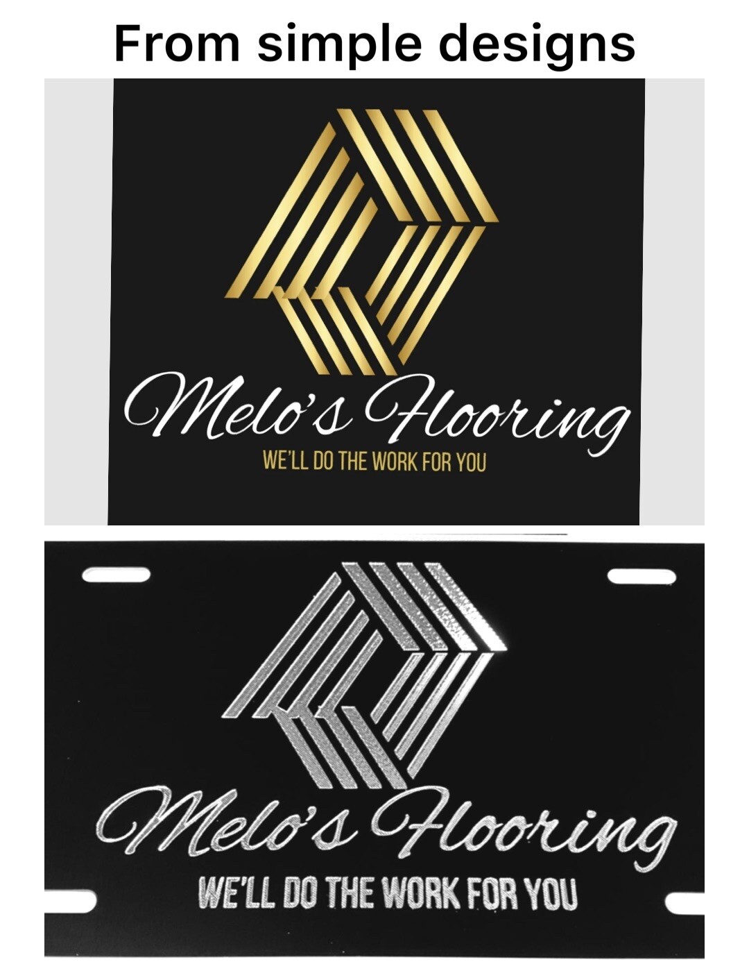 Silver Engraved YOUR LOGO Personalized Diamond Etched License Plate Car Tag