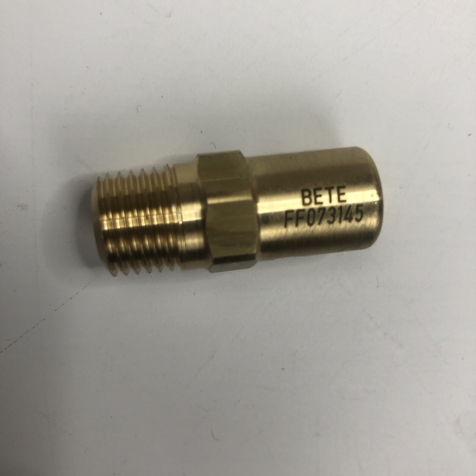 Bete Fog Nozzle Brass 1/4” Pipe 145° Spray Angle Male FF073145 .073 1 Gpm@40psi