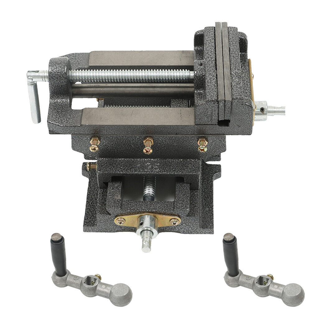 5 Inch Cross Press Vise Slide Vice For Duty Sliding Drill Shop Grip Tools Heavy