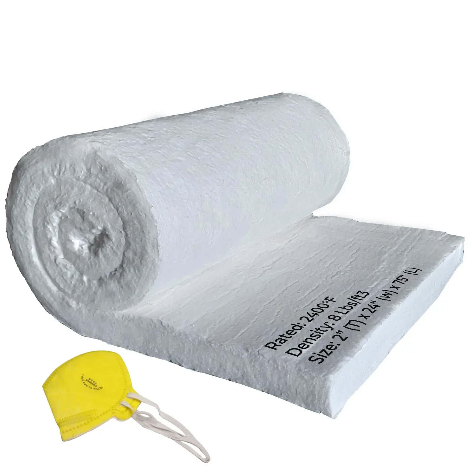 Ceramic Fiber Insulation Blanket Wool Thermal 2400F 8# 2″ x 24″ x 6.20′