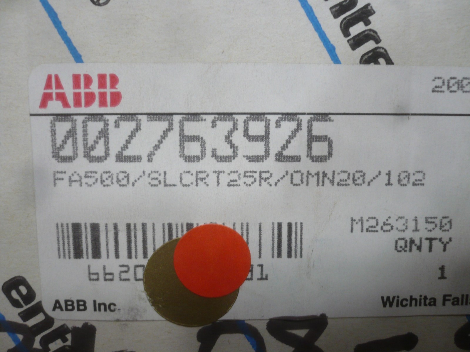 New ABB Entrelec 002763926 FA500/SLCRT25R/OMN20/102 Connecting Cable