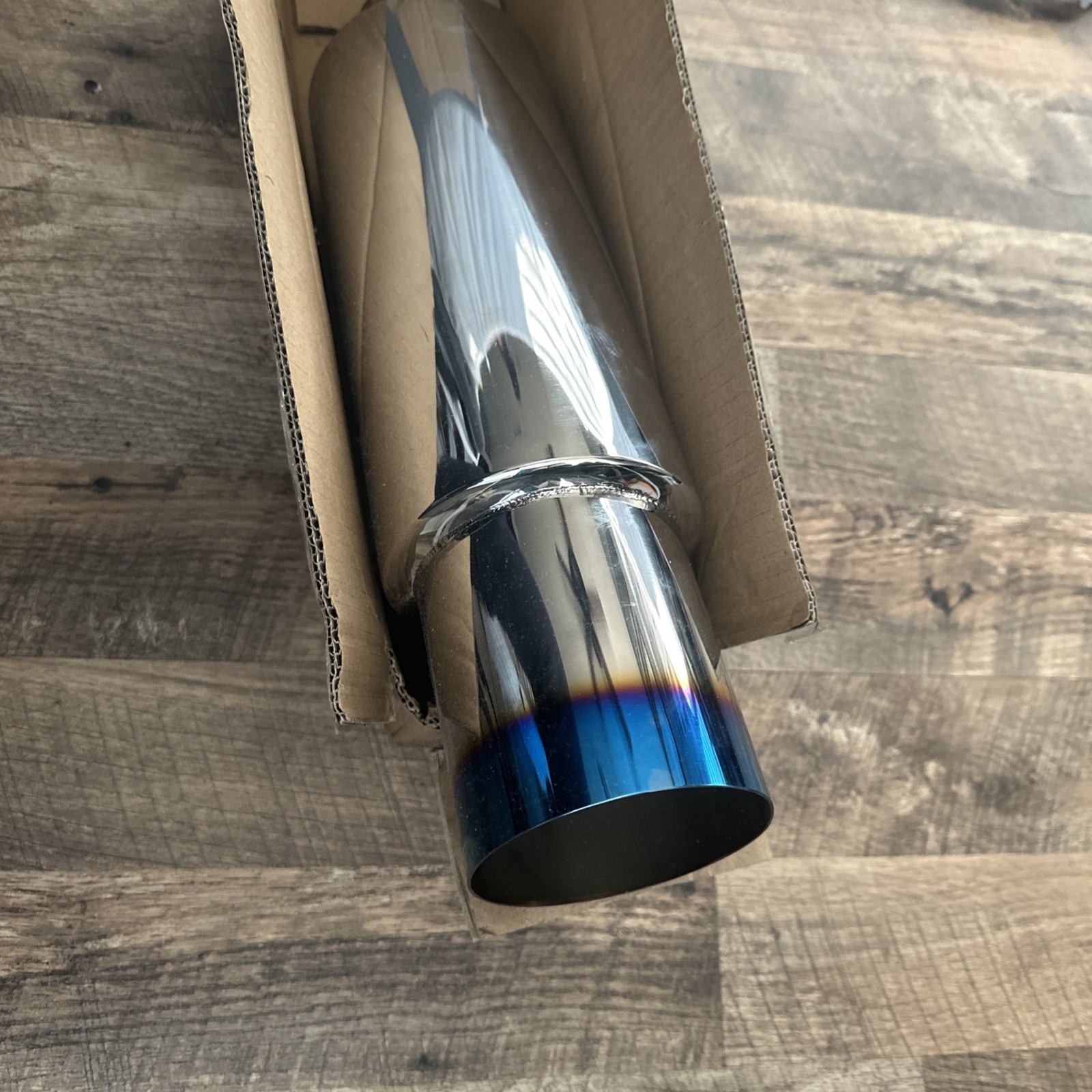 EVIL ENERGY Exhaust Muffler, Stainless Steel 18.5″ Length 2.5” Inlet 4” Outlet