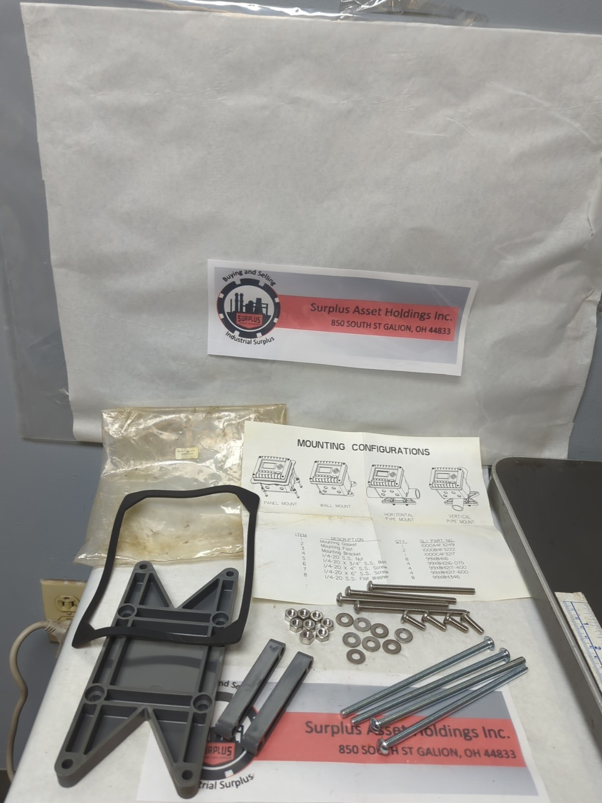 MOUNTING KIT,1000G3228,FOR PANEL,WALL & VERTICAL/HORIZONTAL PIPE MOUNT NOS