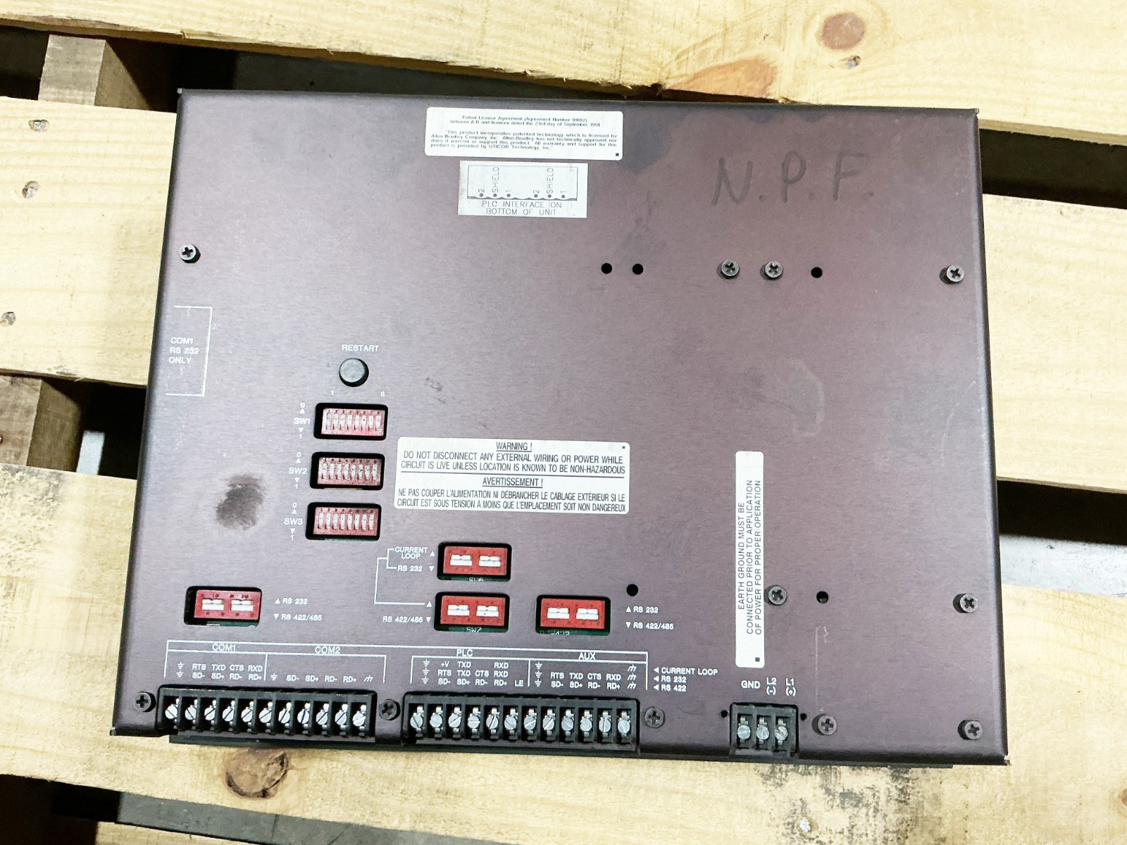 Uticor 100G-1S2R1 Operator Interface 100-250V .25A 50-60DC Rev.A