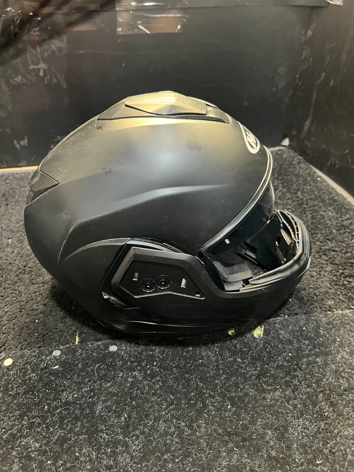 HJC I100 XS Matte Black Modular Motorcycle Helmet,Rotating Chinbar Polycarbonate