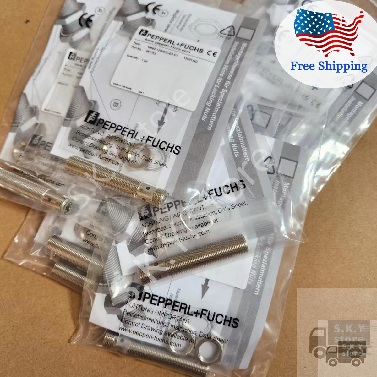 Lot of 5 pcs New PEPPERL+FUCHS NBB2-12GM50-E2-V1 Photoelectric Sensor US Stock