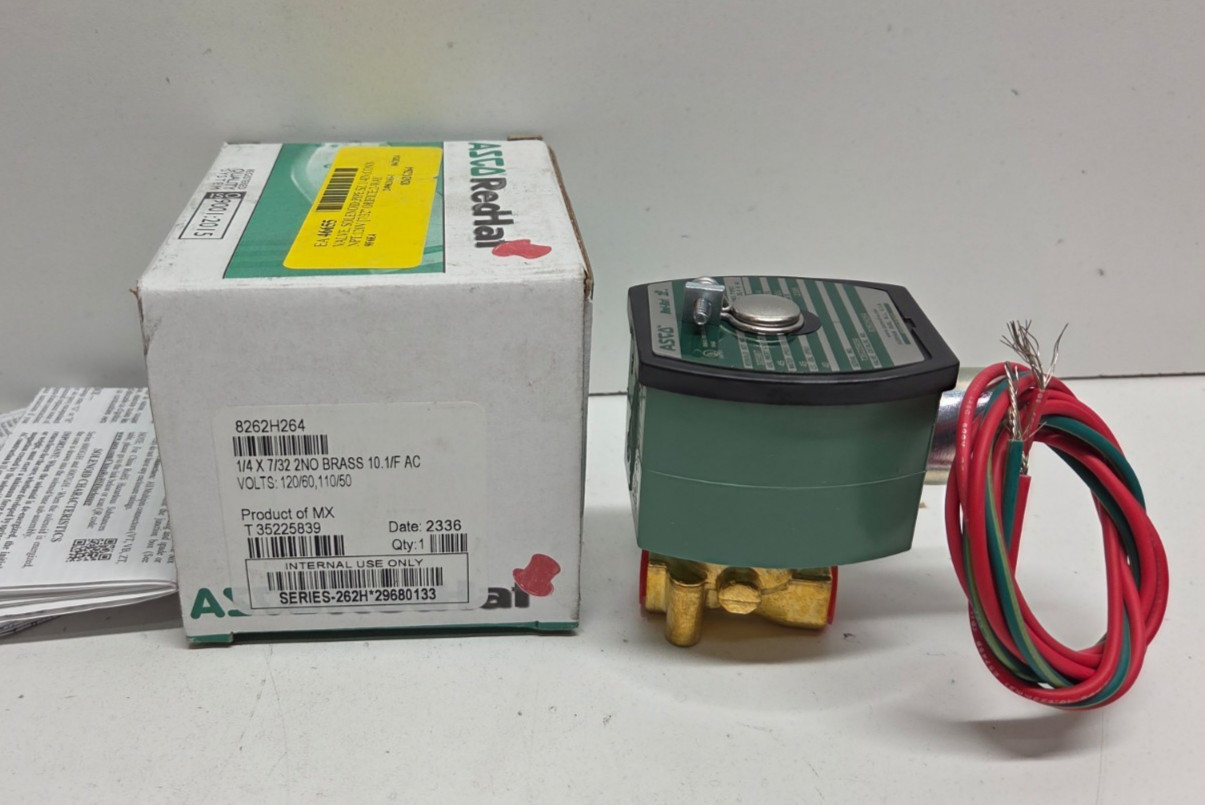 NEW IN BOX! ASCO 120V 1/4 BRASS SOLENOID VALVE 8262H264