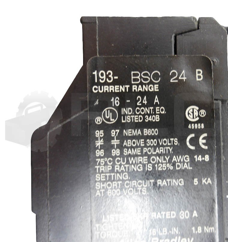 ALLEN BRADLEY 100-A24ND3 /C W/ 195-FA11 /A W/ 193-BSC 24 /B W/ HB473