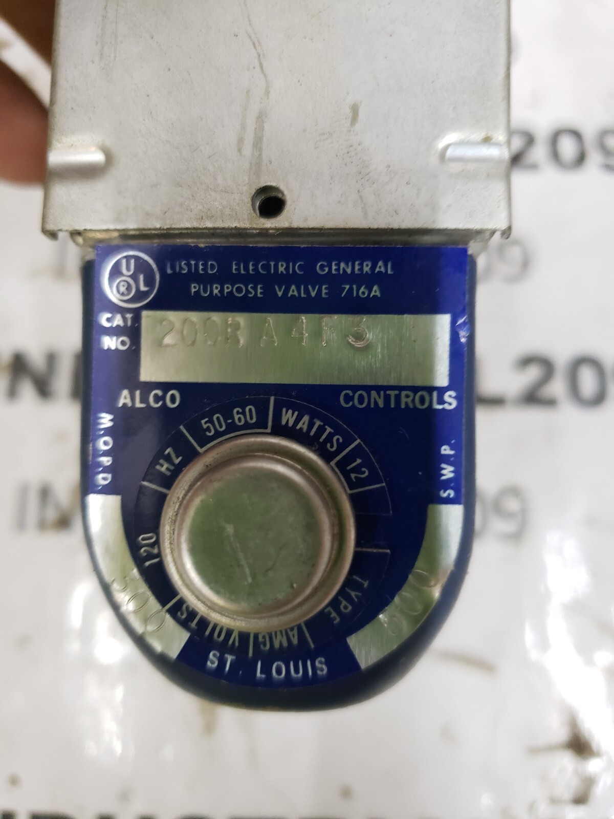ALCO GENERAL PURPOSE VALVE 716A 200RA4F3