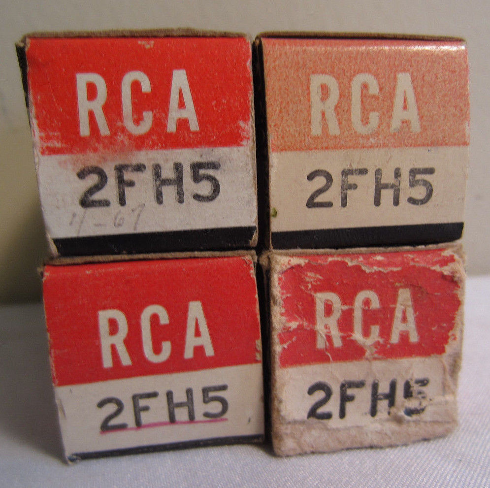 Lot Of 4 RCA 2FH5 Electron Electronic Tubes In Boxes NOS