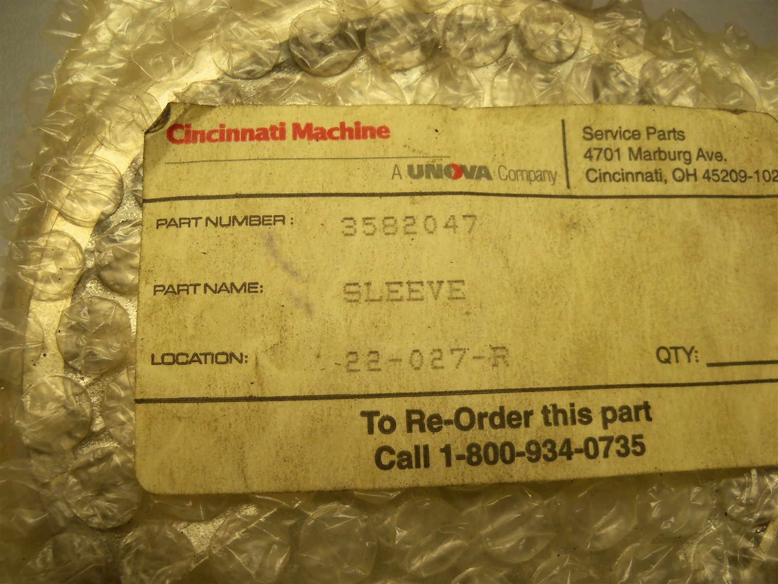 3582047 Sleeve Cincinnati Machine 4-1/2″OD x 3-3/4″