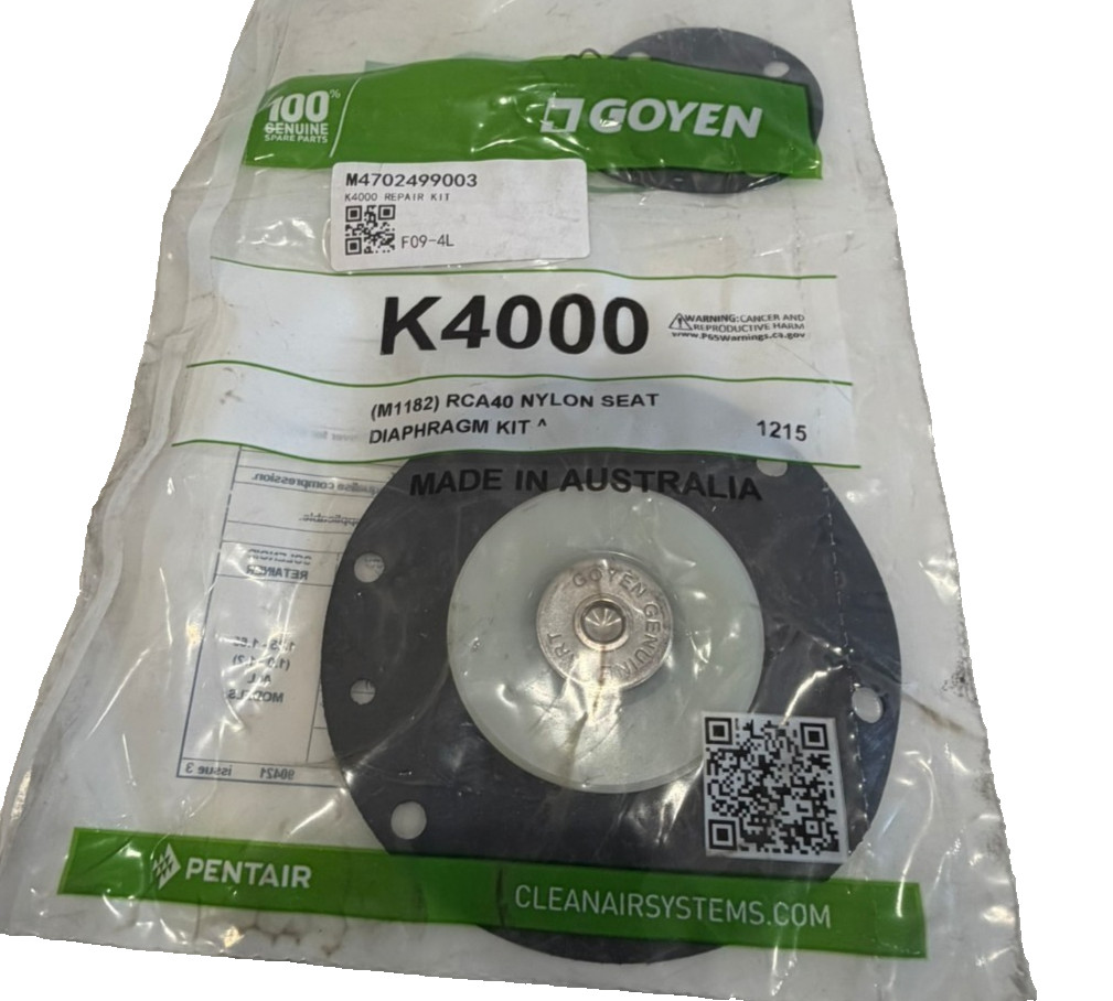 NEW GOYEN K4000 RCA40 NYLON SEAT DIAPHRAGM KIT