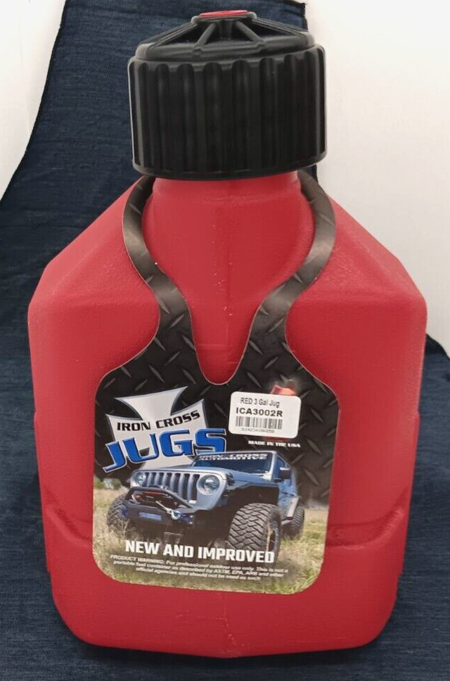 IRONCROSS 3 GALLON RED MULTIPURPOSE JUG DURABLE HIGH DENSITY POLYETHYLENE