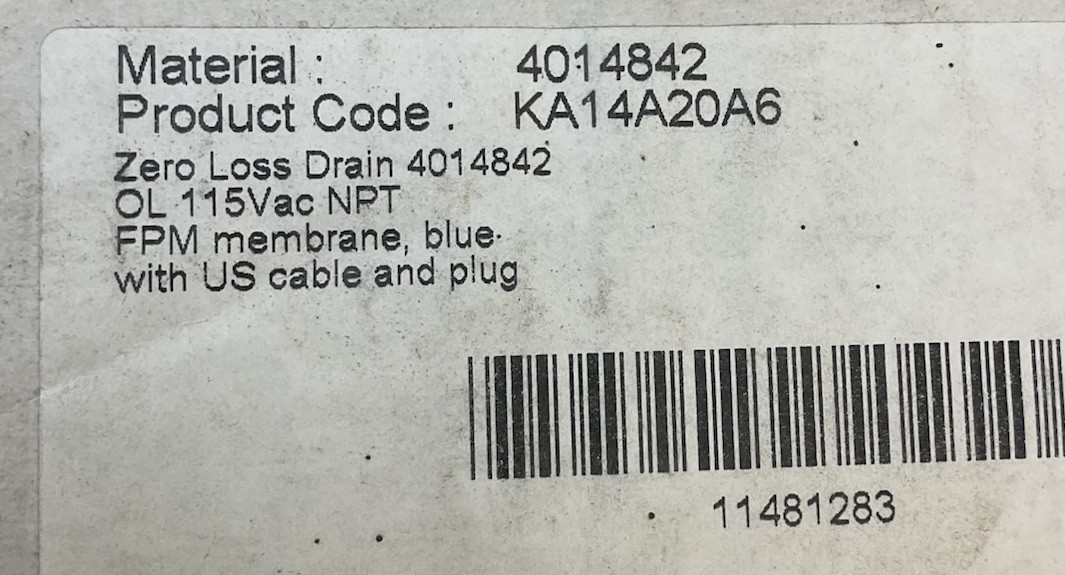 BOGE Beko 4014842 Zero Loss Condensate Drain Bekomat KA14A20A6 115 VAC