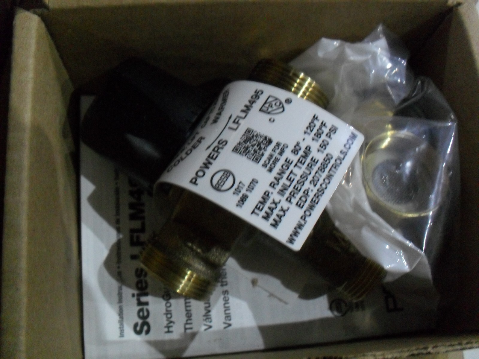 Watts Powers 6550030 LFLM495-1 Union NPT 1/2″ 80-120 degree tempering valve