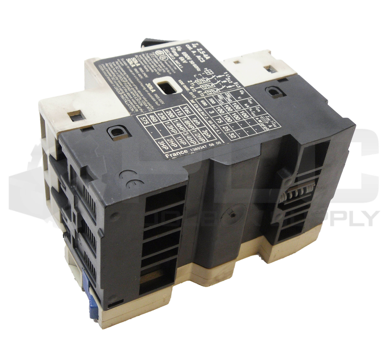 TELEMECANIQUE GV2-M08 CIRCUIT BREAKER 2.5-4A 690V W/ GV2-AN11 AUXILIARY CONTACT
