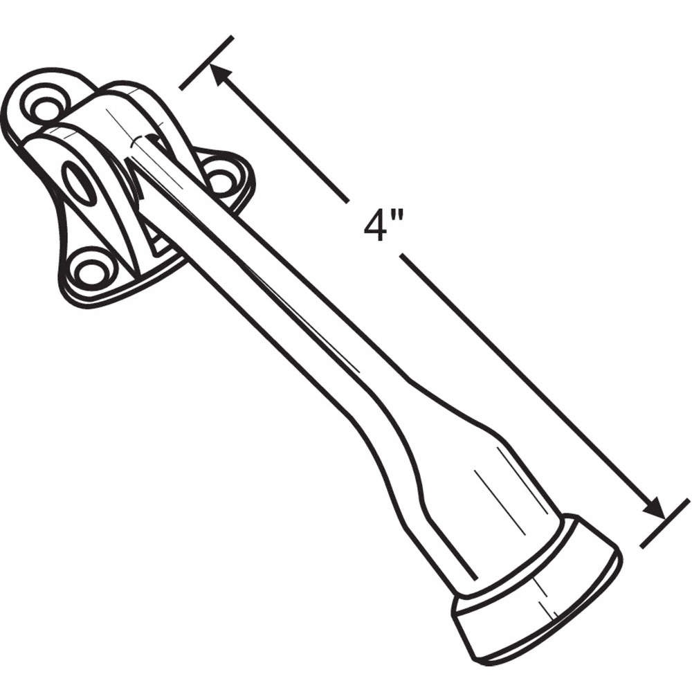 GRAINGER APPROVED 900-10823 Door Stop,Door Mount,Plated 451J33