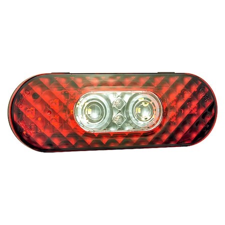 Grote 54672 Back-Up Light,Led,Red/Clear