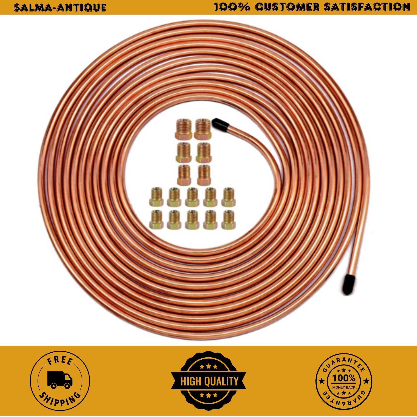 MuHize Upgraded Brake Line Tubing Kit – 25 Ft. of 3/16 Copper Coated Flexible 25