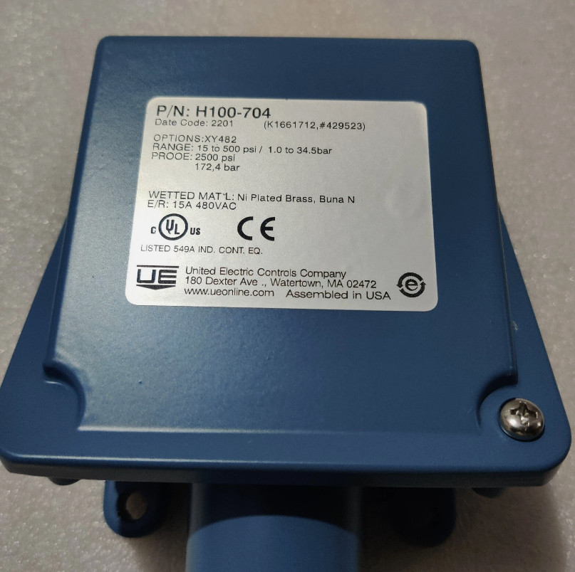 UNITED ELECTRIC H100-704 UE Controls Model H100 Pressure Switch Controls