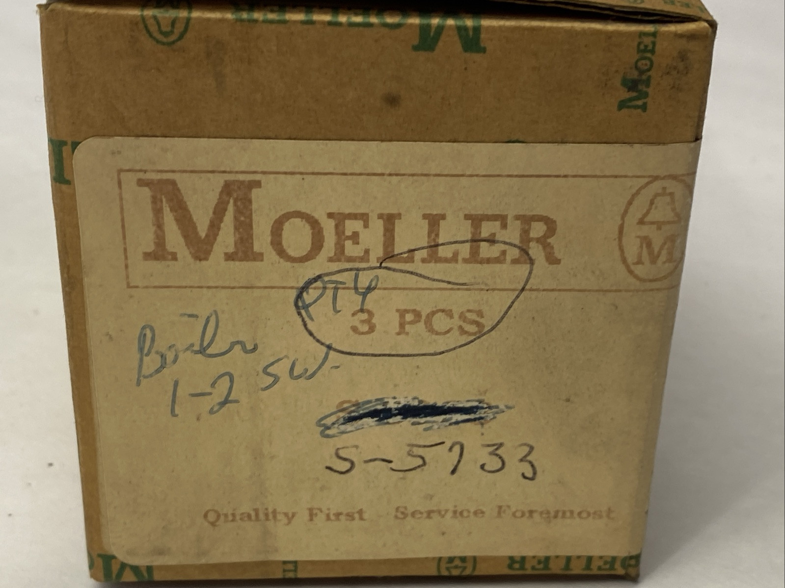 Moeller S-5733 2-Position Selector Switch Assembly Black Boiler 1-2 LOT OF 3
