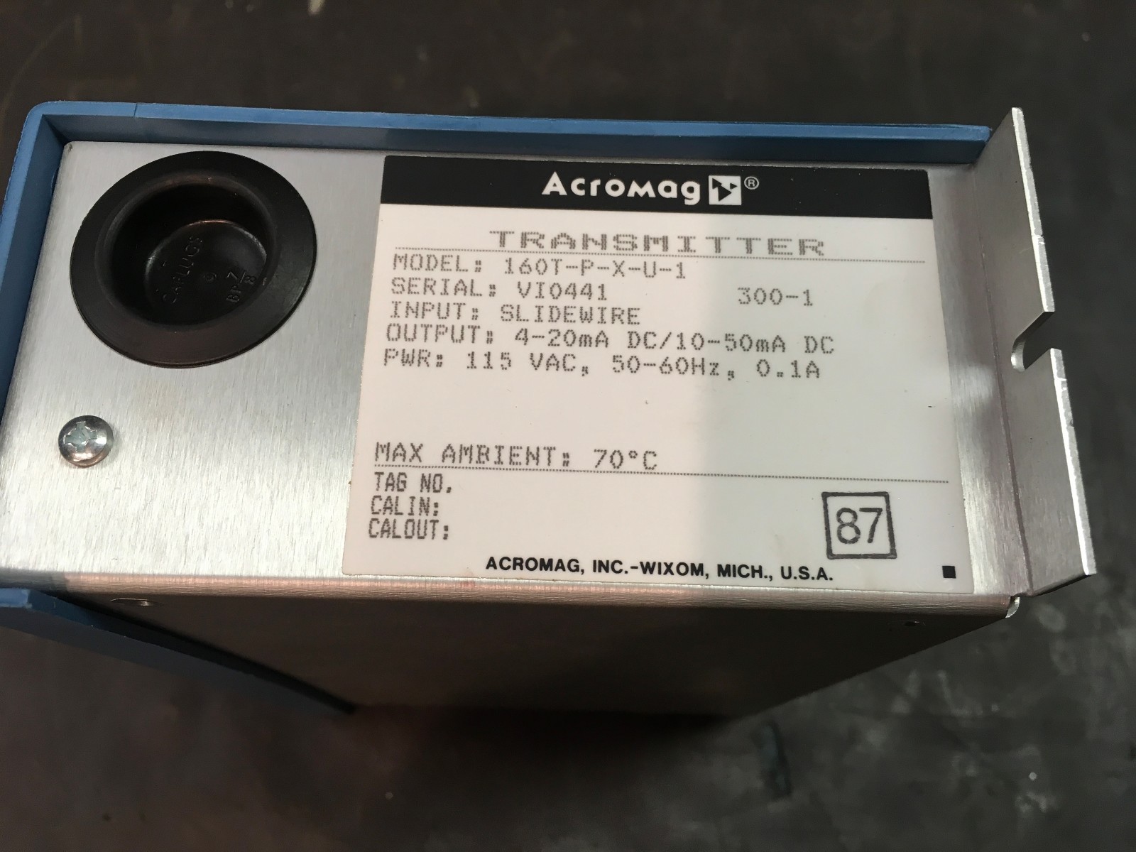 NEW Acromag 160T-P-X-U-1 Transmitter, Slidewire Input, Output 4-20mA DC/10-50mA