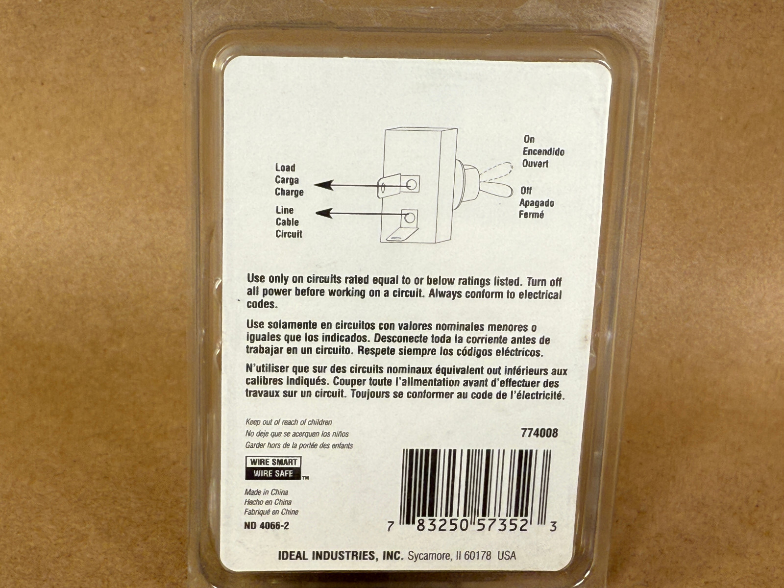 Ideal 774008 Toggle Switch On-Off 125/227VAC 1 Pole 20/10 Amp – free shipping