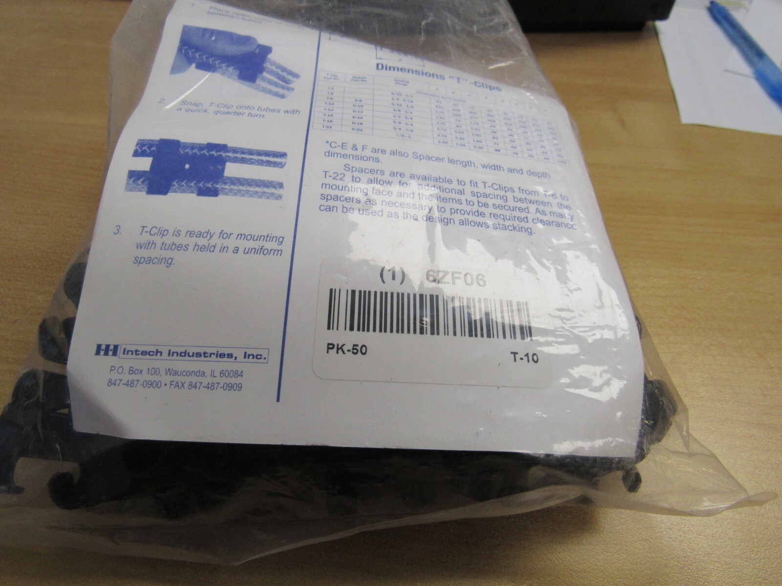 Intech T-10 T10 T-Clip Fastener 1/2 Inch 6ZF06 (Pack of 48)