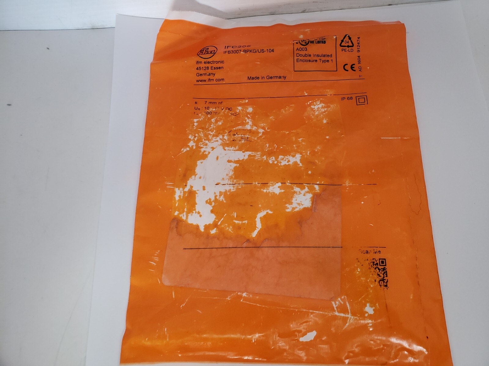 IFM IFB3007-BPKG/US-104 (IFC205) SENSOR 7MM SENSING 10-30VDC 100MA NIB